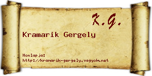 Kramarik Gergely névjegykártya